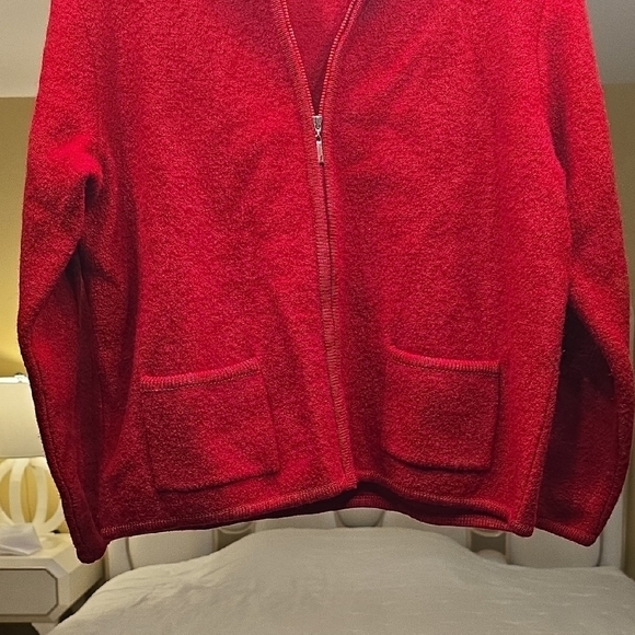 Wool Talbots Red Women's Sweater Cardigan - Picture 4 of 13